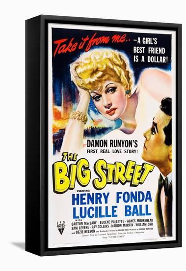 THE BIG STREET, top: Lucille Ball, right: Henry Fonda, 1942.-null-Framed Stretched Canvas