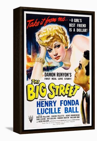 THE BIG STREET, top: Lucille Ball, right: Henry Fonda, 1942.-null-Framed Stretched Canvas