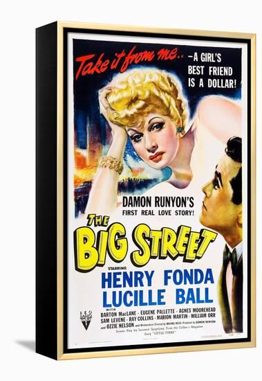 THE BIG STREET, top: Lucille Ball, right: Henry Fonda, 1942.-null-Framed Stretched Canvas