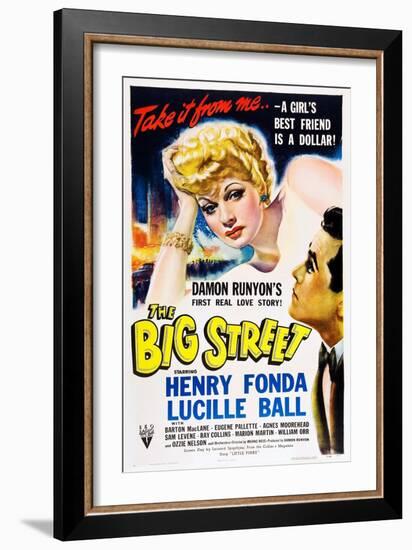 THE BIG STREET, top: Lucille Ball, right: Henry Fonda, 1942.-null-Framed Premium Giclee Print