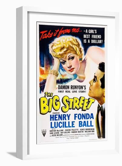 THE BIG STREET, top: Lucille Ball, right: Henry Fonda, 1942.-null-Framed Premium Giclee Print