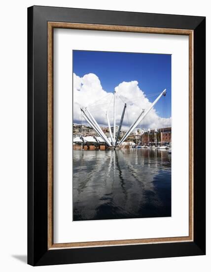 The Bigo Panoramic Lift at the Old Port in Genoa, Liguria, Italy, Europe-Mark Sunderland-Framed Photographic Print