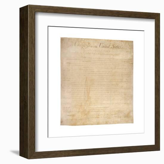 The Bill of Rights, the First Ten Amendments to the US Constitution, 1791-null-Framed Art Print