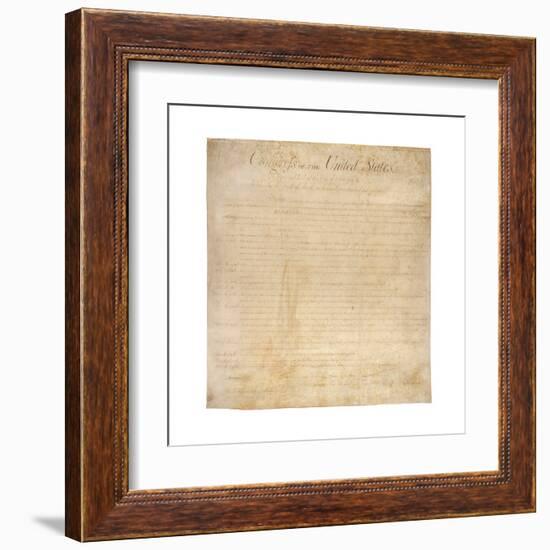 The Bill of Rights, the First Ten Amendments to the US Constitution, 1791-null-Framed Art Print