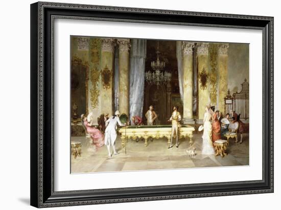 The Billiard Game (Oil on Canvas)-Francesco Beda-Framed Giclee Print