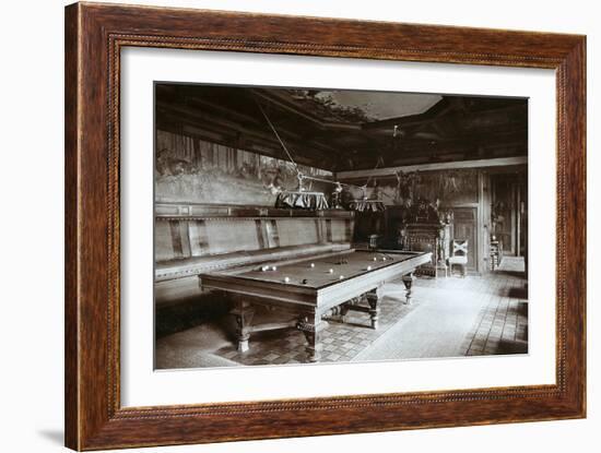 The Billiard Room, Imperial Palace, Bialowieza Forest, Russia, Late 19th Century-Mechkovsky-Framed Photographic Print