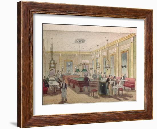 The Billiard Room in a Cafe-null-Framed Giclee Print