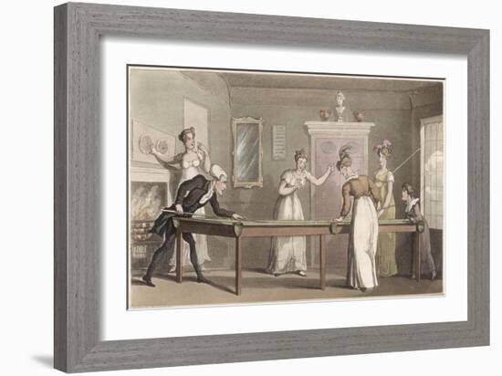The Billiard Table-Thomas Rowlandson-Framed Art Print