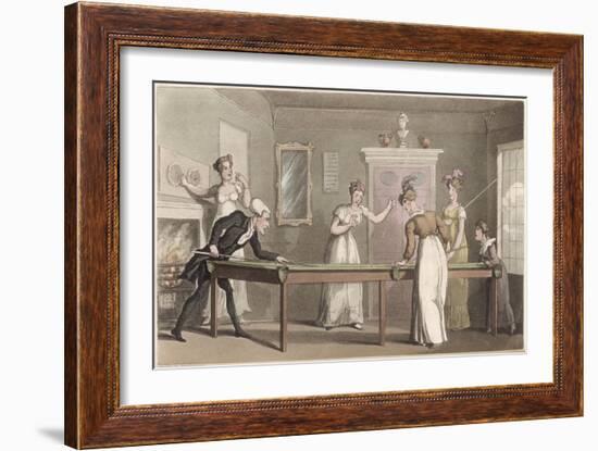 The Billiard Table-Thomas Rowlandson-Framed Art Print