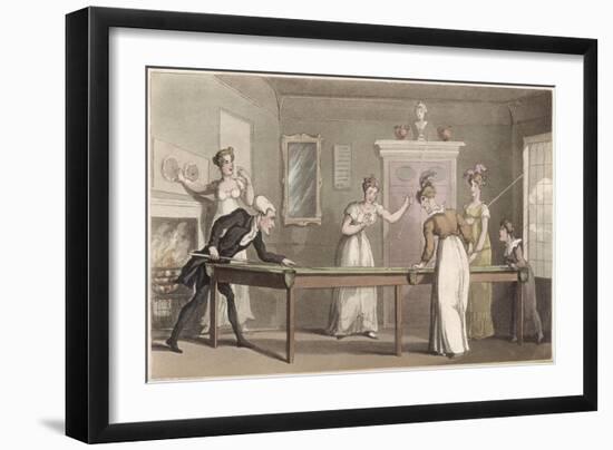 The Billiard Table-Thomas Rowlandson-Framed Art Print