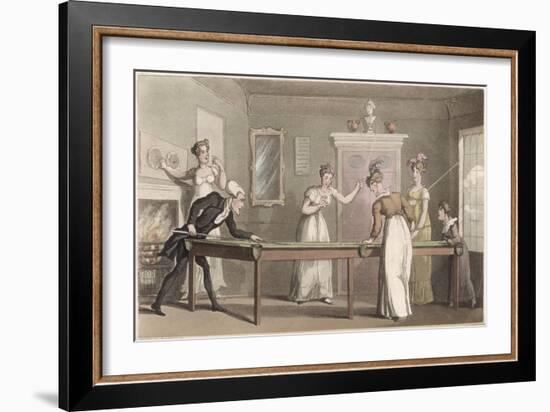 The Billiard Table-Thomas Rowlandson-Framed Art Print