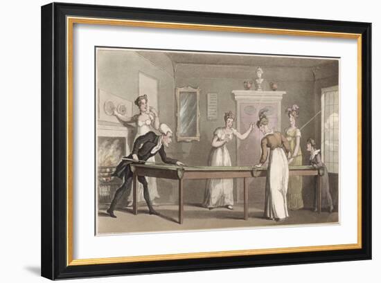 The Billiard Table-Thomas Rowlandson-Framed Art Print