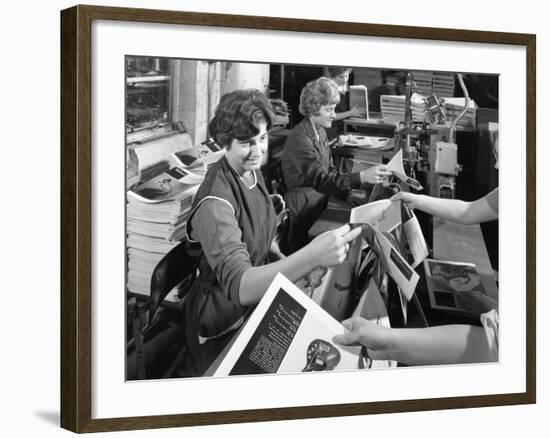 The Binding Room at a Printing Company, Mexborough, South Yorkshire, 1959-Michael Walters-Framed Photographic Print