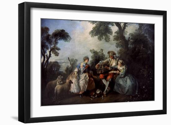 The Bird Cage, Ca.1735-Nicolas Lancret-Framed Giclee Print