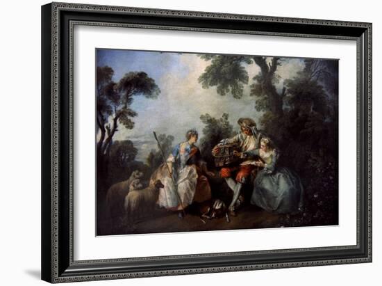 The Bird Cage, Ca.1735-Nicolas Lancret-Framed Giclee Print