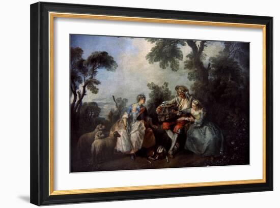 The Bird Cage, Ca.1735-Nicolas Lancret-Framed Giclee Print