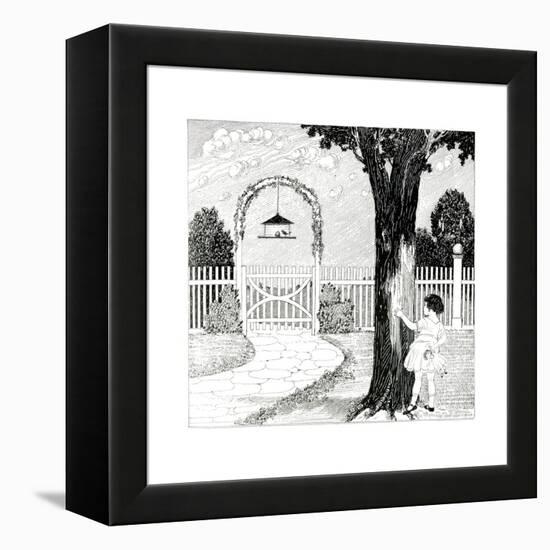 The Bird House - Child Life-G.H. Mitchell-Framed Premier Image Canvas