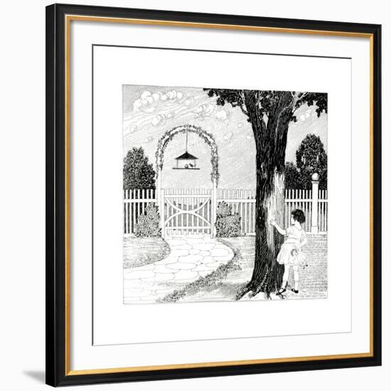 The Bird House - Child Life-G.H. Mitchell-Framed Giclee Print