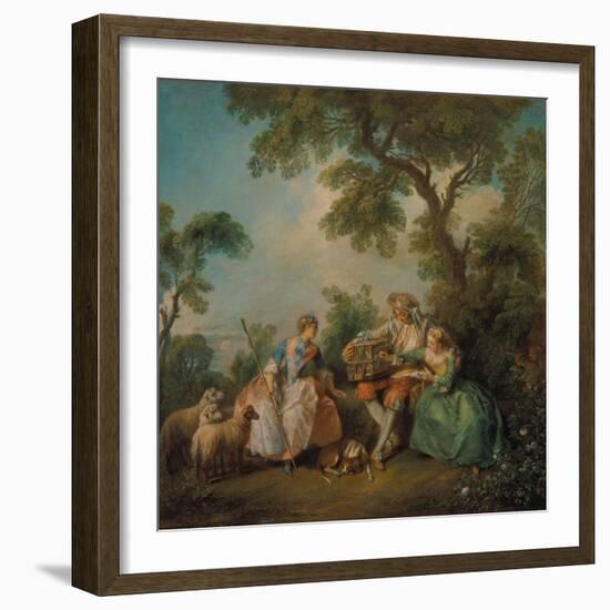 The Birdcage (Les Amours Du Bocage), about 1735-Nicolas Lancret-Framed Giclee Print