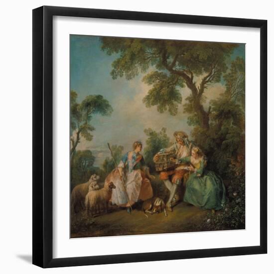 The Birdcage (Les Amours Du Bocage), about 1735-Nicolas Lancret-Framed Giclee Print
