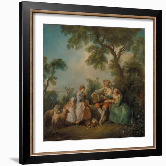 The Birdcage (Les Amours Du Bocage), about 1735-Nicolas Lancret-Framed Giclee Print