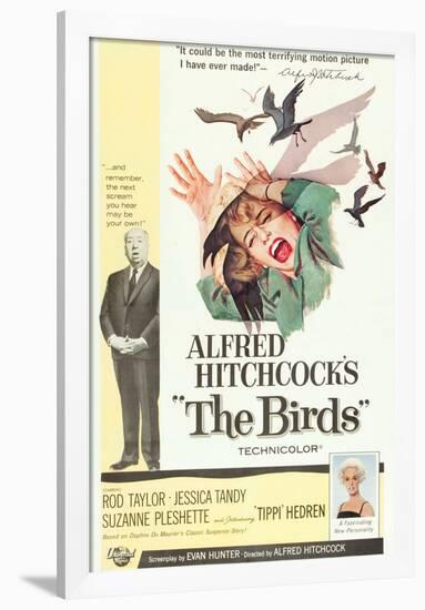 The Birds, Alfred Hitchcock, Jessica Tandy, Tippi Hedren, 1963-null-Framed Poster