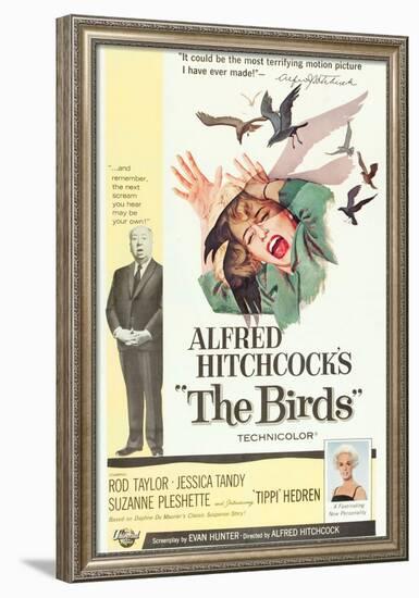 The Birds, Alfred Hitchcock, Jessica Tandy, Tippi Hedren, 1963-null-Framed Poster