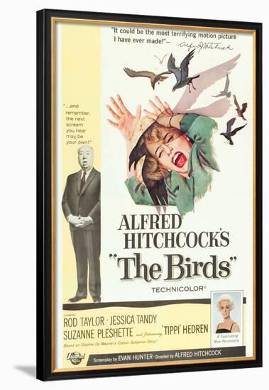The Birds, Alfred Hitchcock, Jessica Tandy, Tippi Hedren, 1963-null-Framed Poster