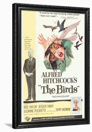 The Birds, Alfred Hitchcock, Jessica Tandy, Tippi Hedren, 1963-null-Framed Poster