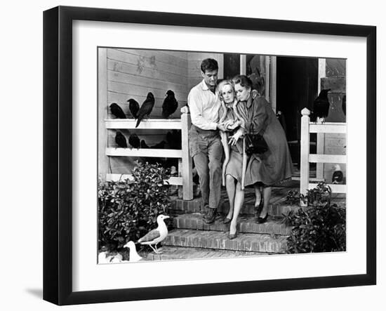 The Birds, Rod Taylor, Tippi Hedren, Jessica Tandy, 1963-null-Framed Photo