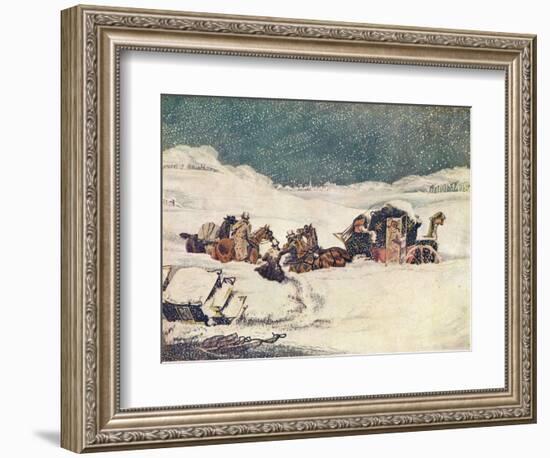 The Birmingham Mail Near Aylesbury, the Guard Banbury Proceeding with the Bags, 1837-Robert Havell the Younger-Framed Giclee Print