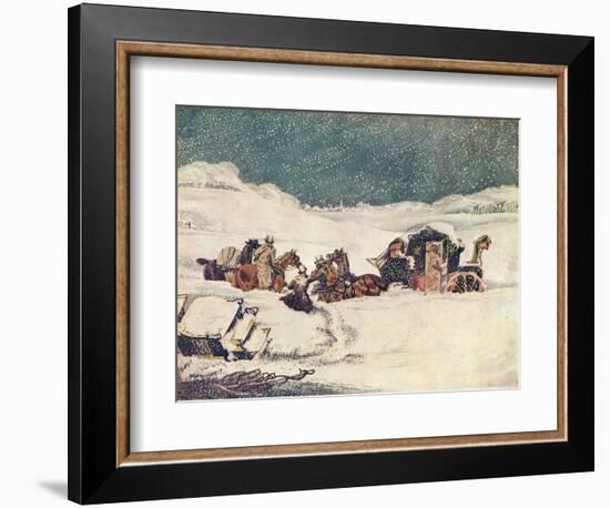 The Birmingham Mail Near Aylesbury, the Guard Banbury Proceeding with the Bags, 1837-Robert Havell the Younger-Framed Giclee Print