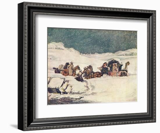 The Birmingham Mail Near Aylesbury, the Guard Banbury Proceeding with the Bags, 1837-Robert Havell the Younger-Framed Giclee Print