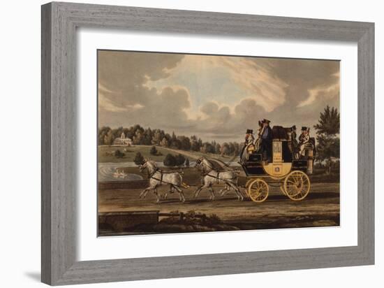 The Birmingham Wonder Stage Coach, 1829 (Coloured Engraving)-James Pollard-Framed Giclee Print