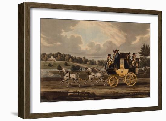 The Birmingham Wonder Stage Coach, 1829 (Coloured Engraving)-James Pollard-Framed Giclee Print