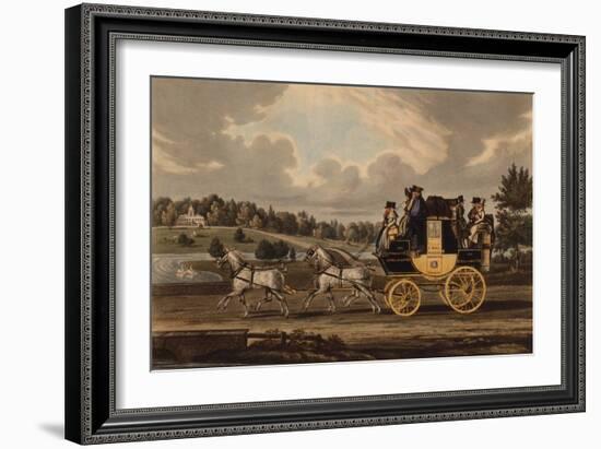 The Birmingham Wonder Stage Coach, 1829 (Coloured Engraving)-James Pollard-Framed Giclee Print