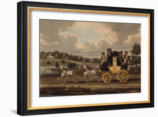 The Birmingham Wonder Stage Coach, 1829 (Coloured Engraving)-James Pollard-Framed Giclee Print