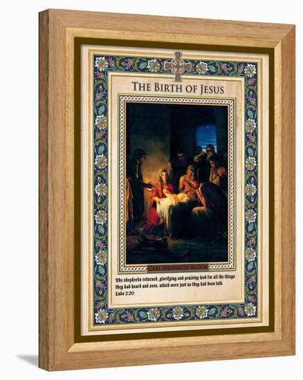 The Birth of Jesus-Carl Bloch-Framed Premier Image Canvas