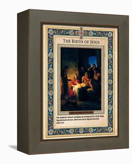 The Birth of Jesus-Carl Bloch-Framed Premier Image Canvas