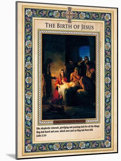 The Birth of Jesus-Carl Bloch-Mounted Giclee Print