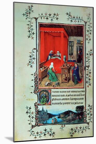 The Birth of John the Baptist and the Baptism of Christ, from the "Hours of Milan," 1422-Jan van Eyck-Mounted Giclee Print