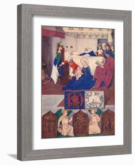 'The Birth of Saint John the Baptist', c1455, (1939)-Jean Fouquet-Framed Giclee Print