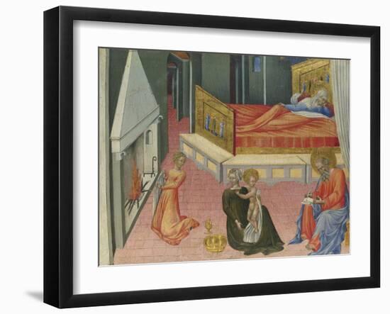 The Birth of Saint John the Baptist (Predella Pane), 1454-Giovanni di Paolo-Framed Giclee Print