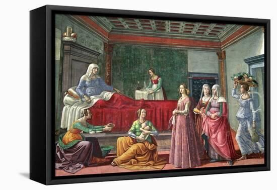 The Birth of St. John the Baptist-Domenico Ghirlandaio-Framed Premier Image Canvas