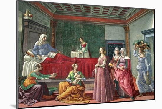 The Birth of St. John the Baptist-Domenico Ghirlandaio-Mounted Giclee Print