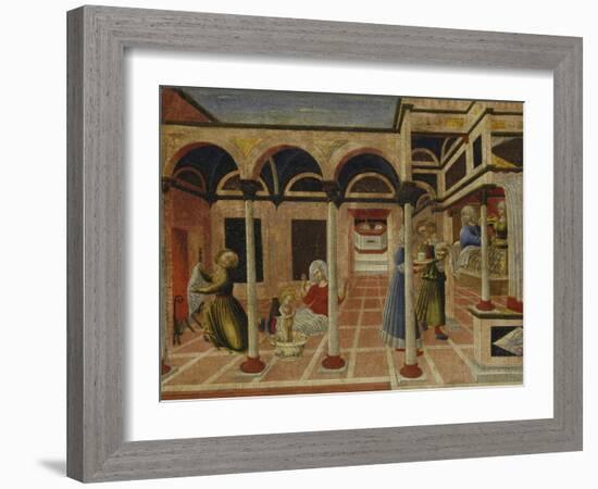 The Birth of St. Nicholas-Sassetta (Stefano di Giovanni)-Framed Giclee Print