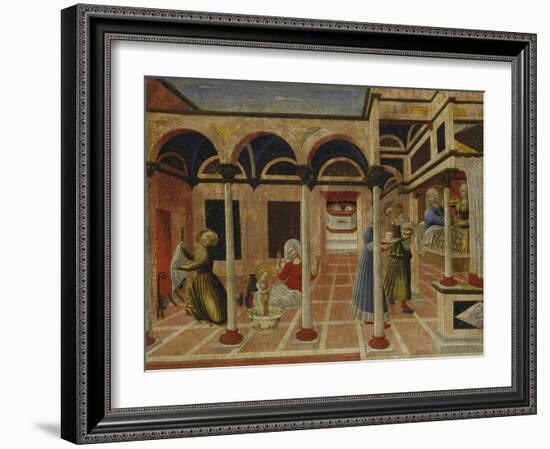 The Birth of St. Nicholas-Sassetta (Stefano di Giovanni)-Framed Giclee Print
