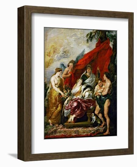 The Birth of the Dauphin at Fontainebleau (The Marie De' Medici Cycl)-Peter Paul Rubens-Framed Giclee Print