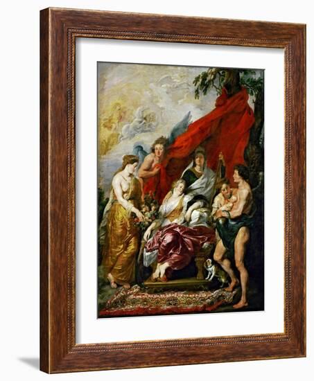 The Birth of the Dauphin at Fontainebleau (The Marie De' Medici Cycl)-Peter Paul Rubens-Framed Giclee Print