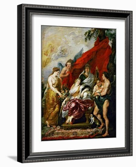 The Birth of the Dauphin at Fontainebleau (The Marie De' Medici Cycl)-Peter Paul Rubens-Framed Giclee Print